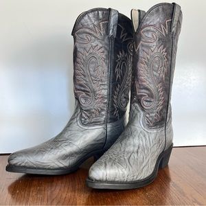 Men’s Lehigh Safety Toe Gray Leather Western Cowboy Boot, Sz 11 D